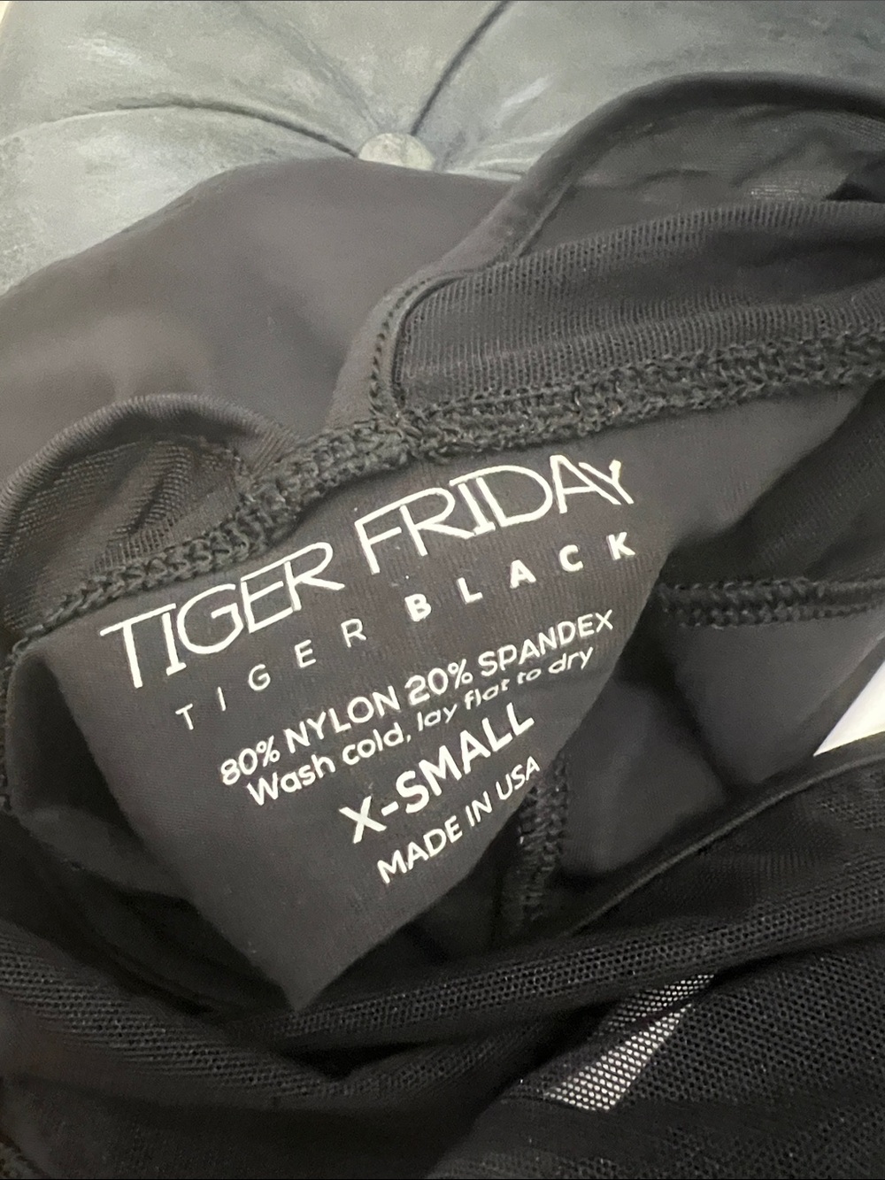 Women’s X Small  Black Mesh-Accent One-Piece  leotard by Tiger Friday. - Picture 7 of 7